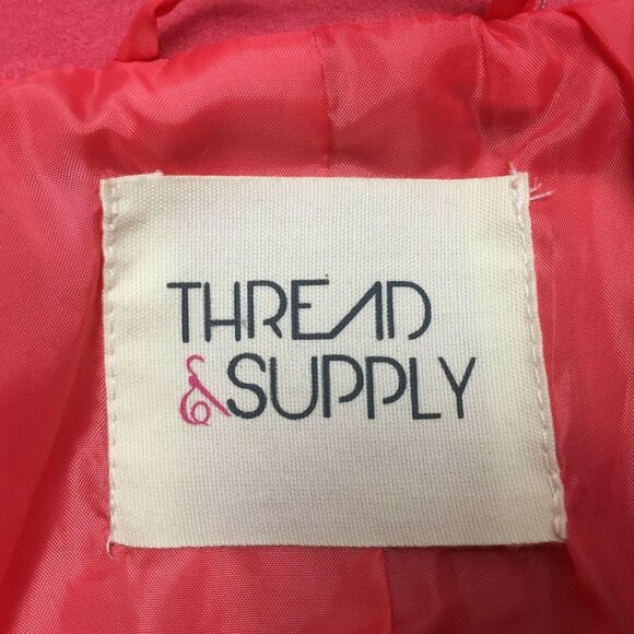 Thread & Supply Womens Salmon Pink Blazer Coat Work Office  Winter Size Medium - Picture 5 of 7